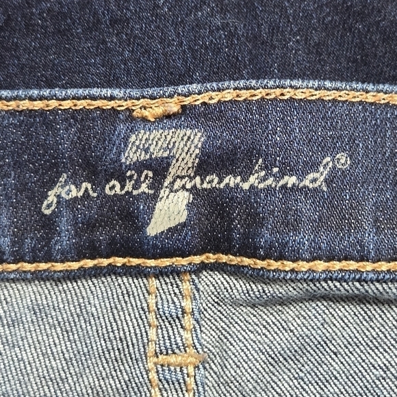 7 For All Mankind Womens Gwenevere Skinny Mid Rise Dark Wash Denim Jeans Size 29 - Picture 10 of 13